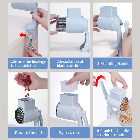 5-in-1 Manual Drum Grater